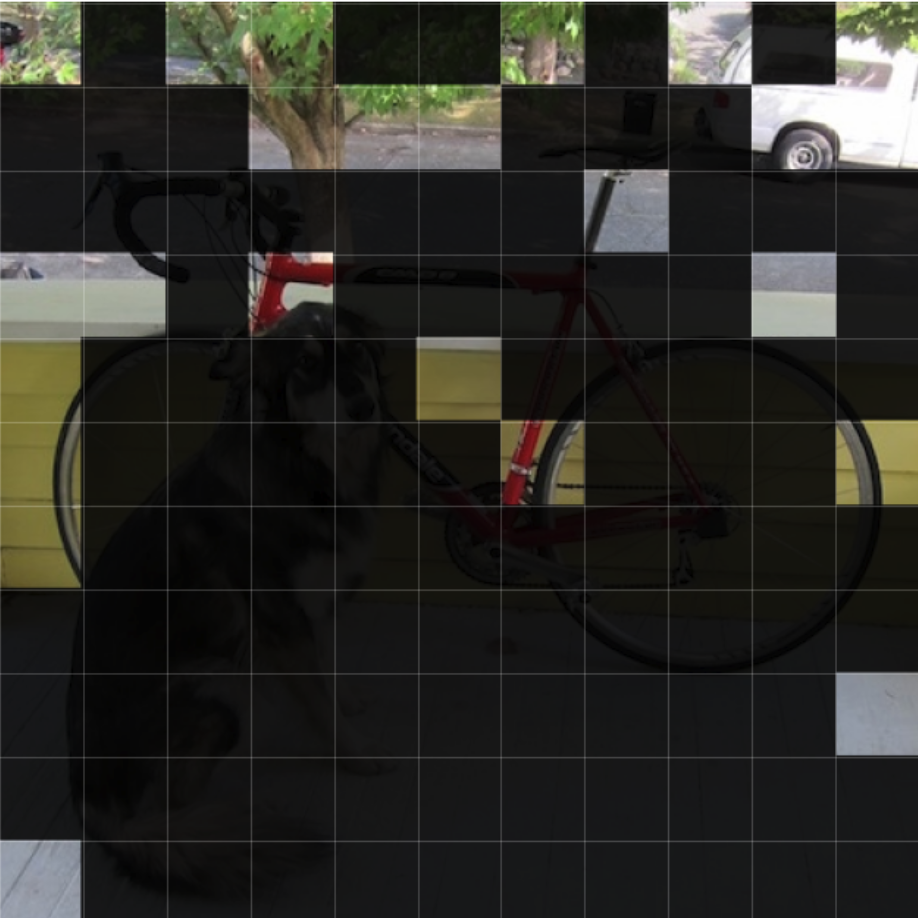 Tokens kept by InfiniPot-V at layer 10.